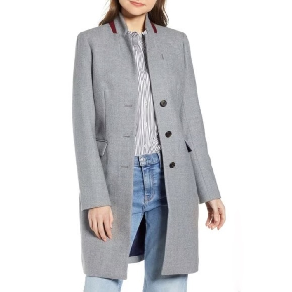 J Crew Regent Topcoat in Heather Grey - Sz 6 - NWT